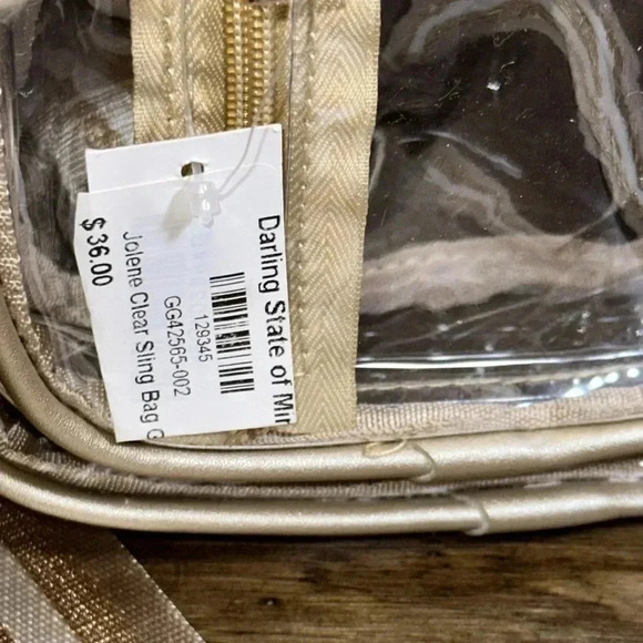 NWT Darling State of Mind Jolene Clear Gold Sling Bag - Picture 4 of 7